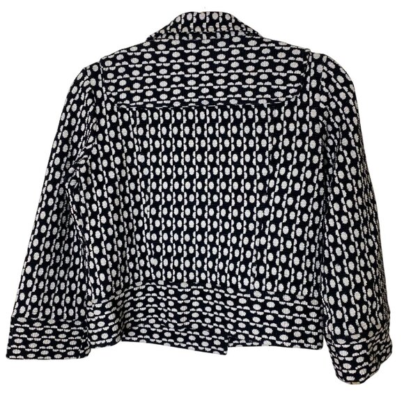 Diane von Furstenberg Wool Cotton Jacquard Cropped Jacket Quiet Luxury Sz 4 USA - Picture 2 of 10